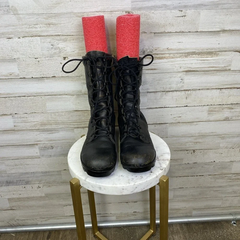 VTG Vietnam Combat Boots US Military Sz 4.5N Black PJ 9-88 Grunge Gothic Soldier